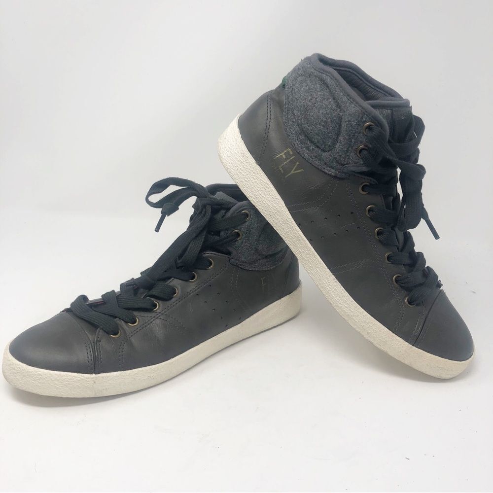 FLY LONDON | Men’s Gray High Top Lace Up Sneakers Size 43 (US 10)